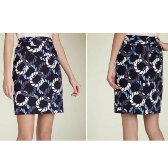 LEIFSDOTTIR ANTHROPOLOGIE Nautical Rope Print Pencil Skirt - Picture 9 of 9